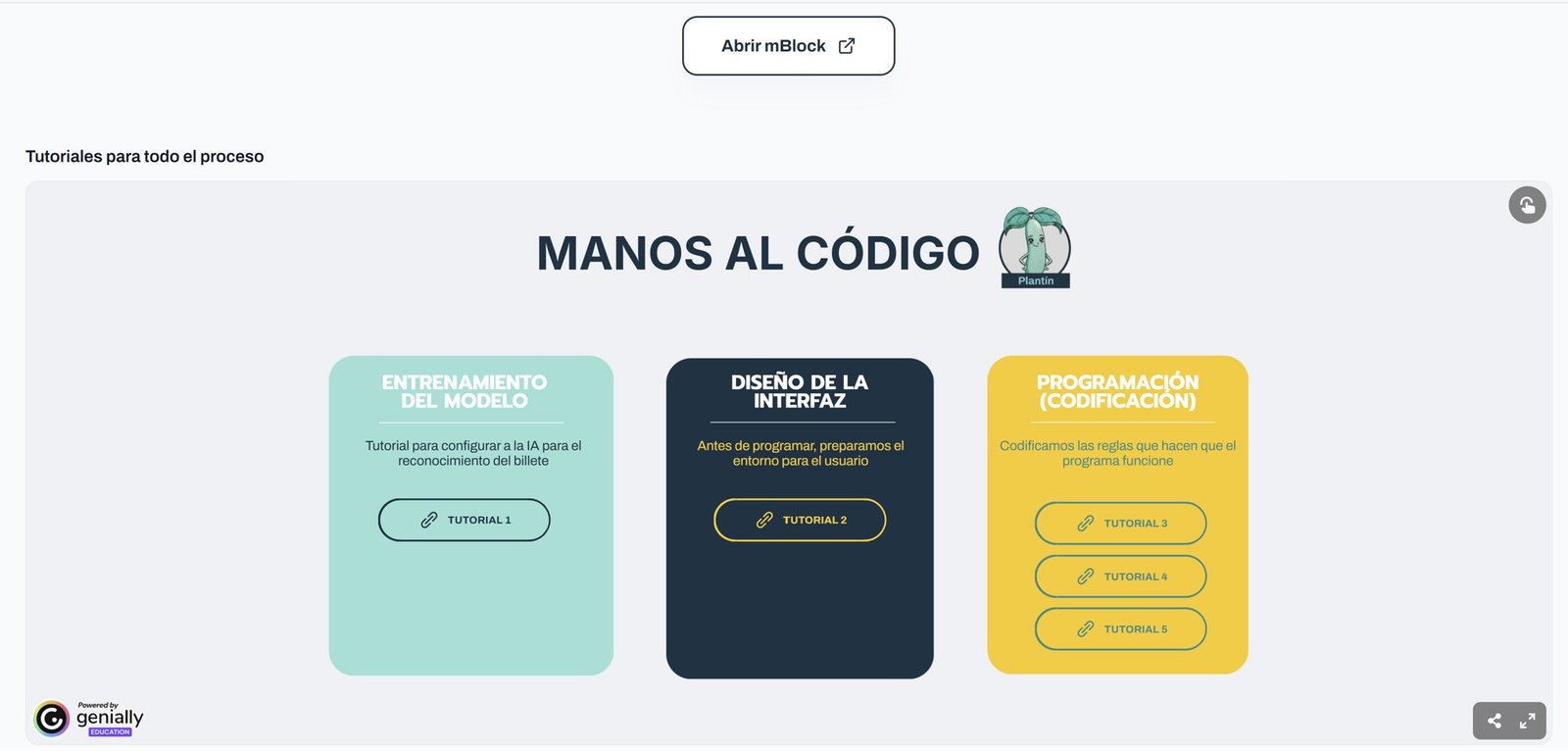 Experiencias STEM+ — programación por bloques